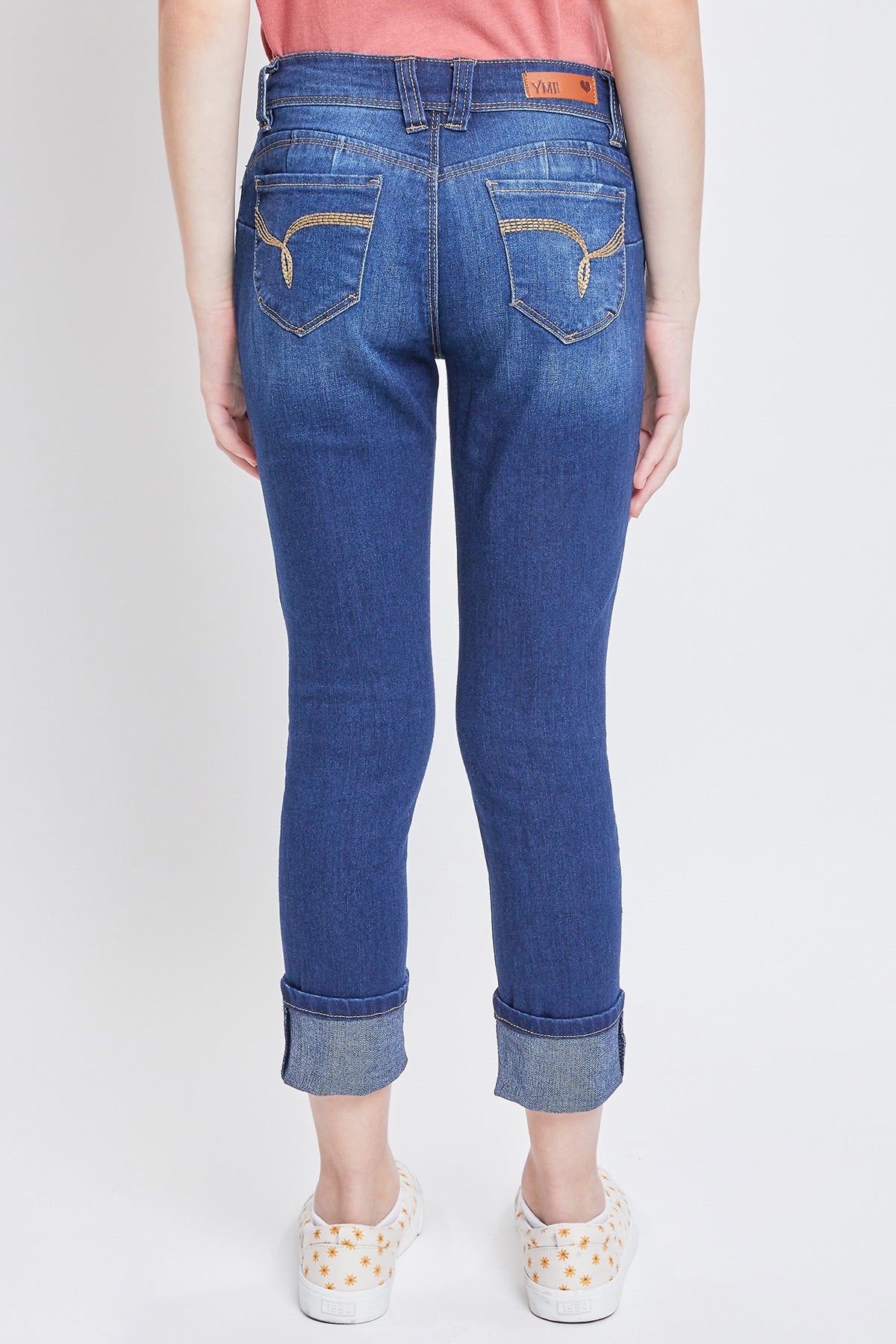 Girls WannaBettaFit Wide Cuff Skinny Jeans