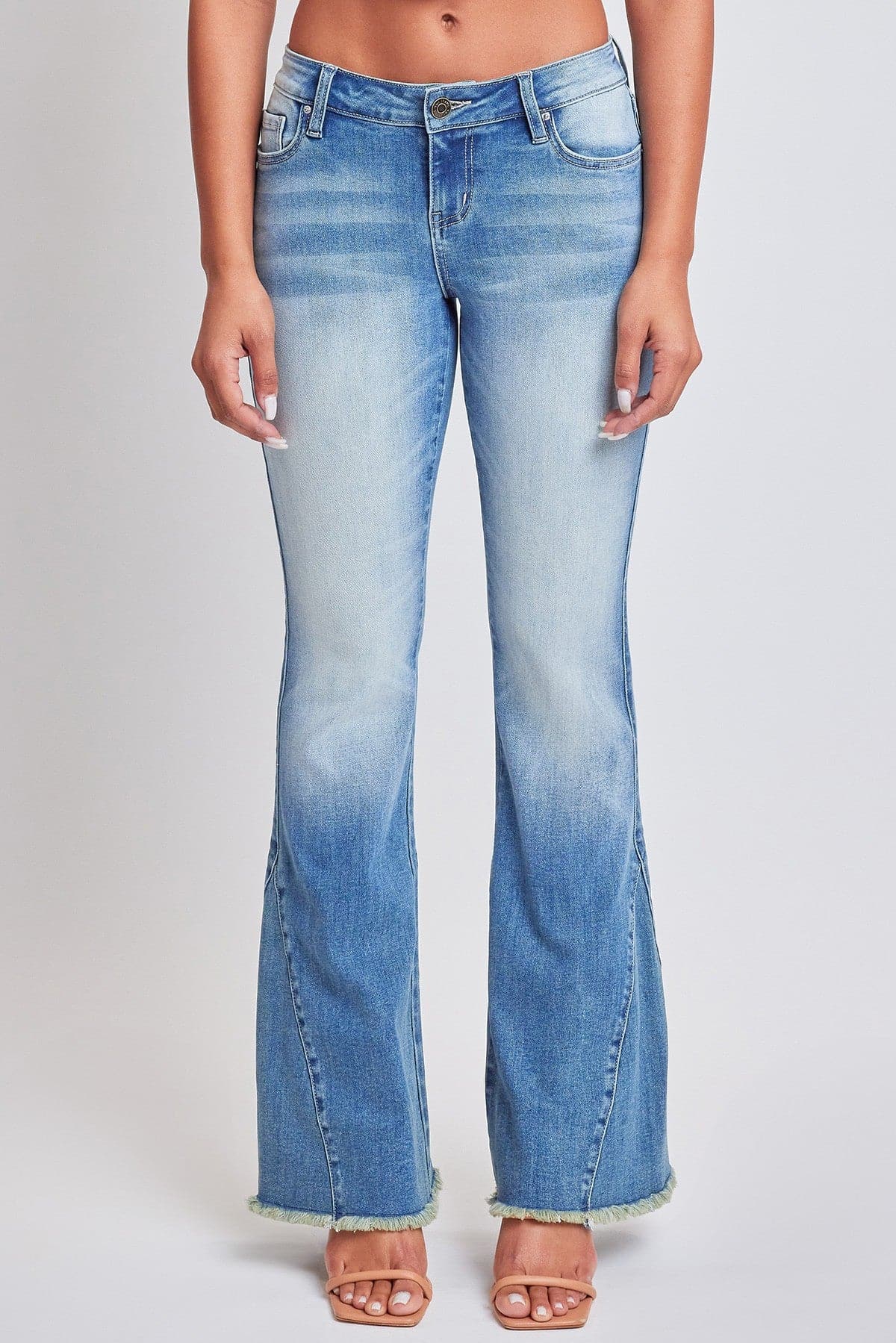 Women´s Low Rise Fray Hem Flare Jeans