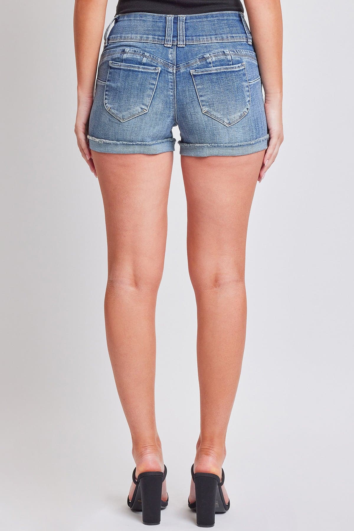 Women's WannaBettaButt 3 Button Cuffed Denim Shorts