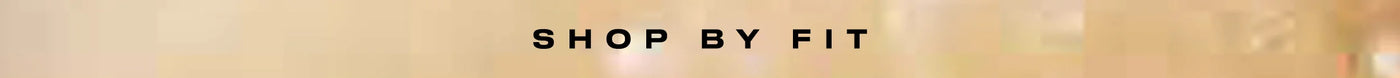 Text 'SHOP BY FIT' on a white background