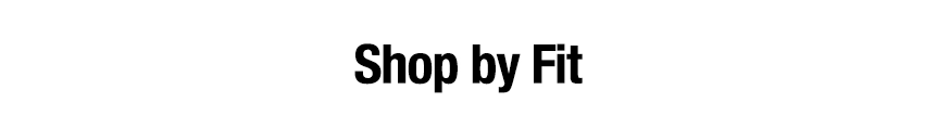 Text 'Shop by Fit' on a white background