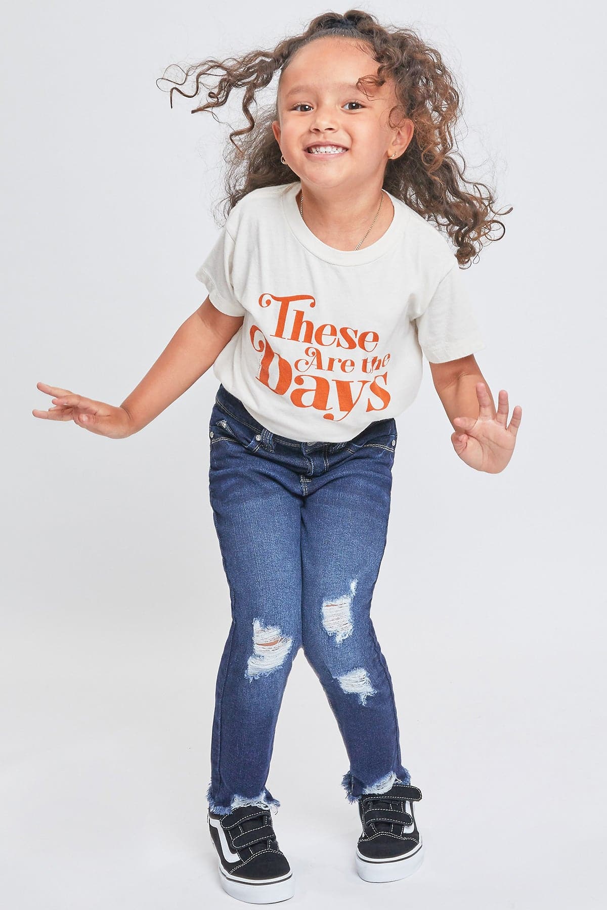 Toddler Girls Sustainable WannaBettaFit Fray Hem Jeans