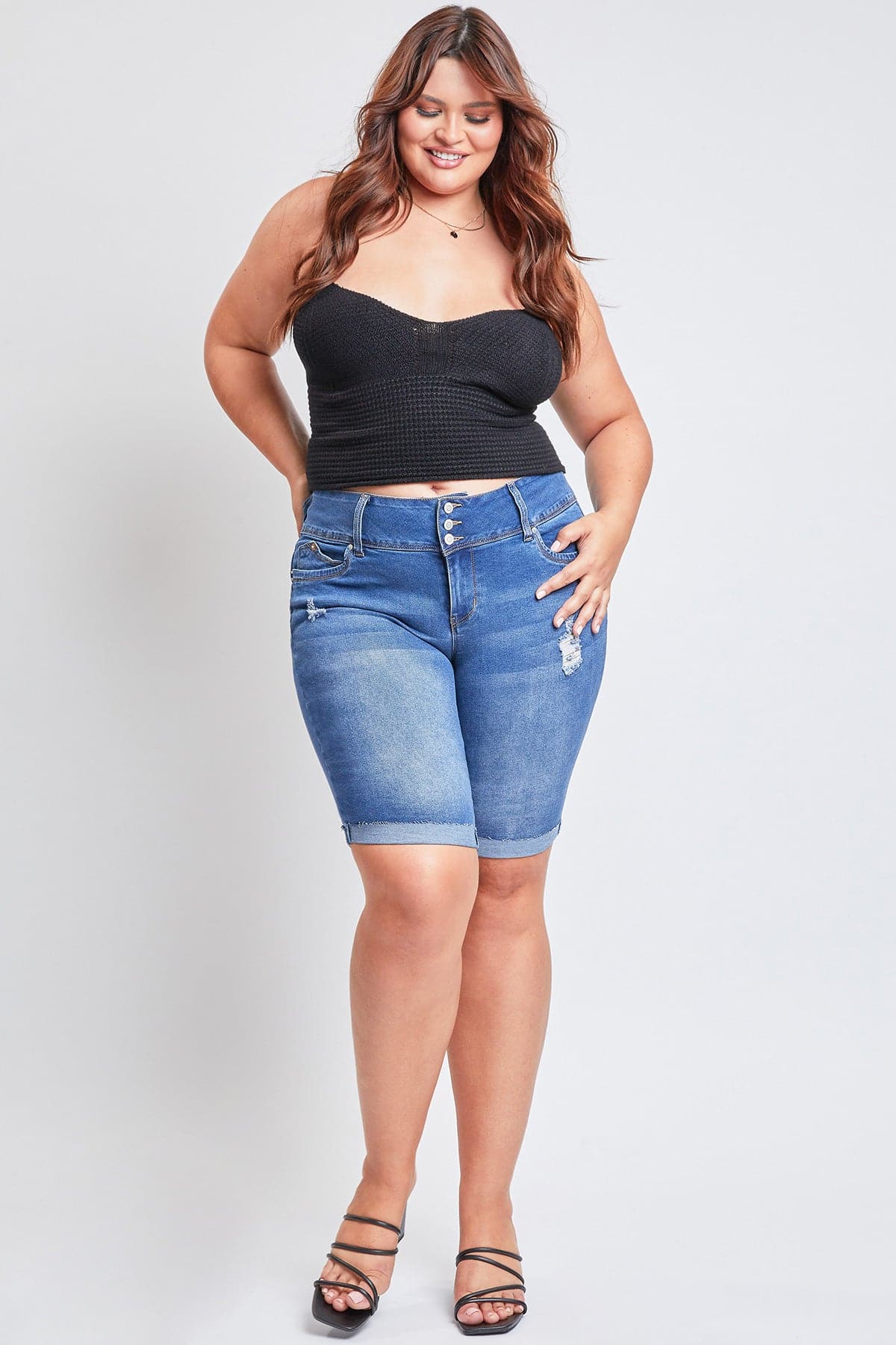 Women’s Plus Size WannaBettaButt Cuffed Bermuda Shorts