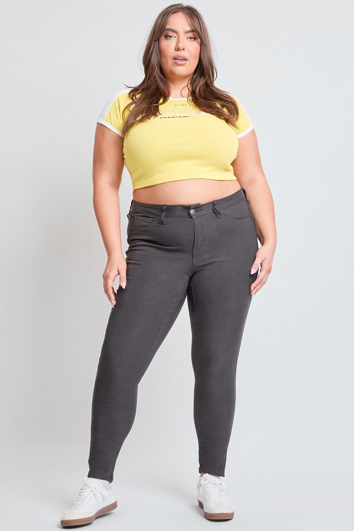 Plus Size Women's Hyperstretch Forever Color Mid Rise Pants