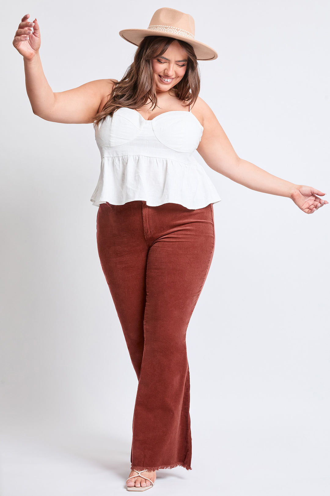 Plus size corduroy flare pants shop