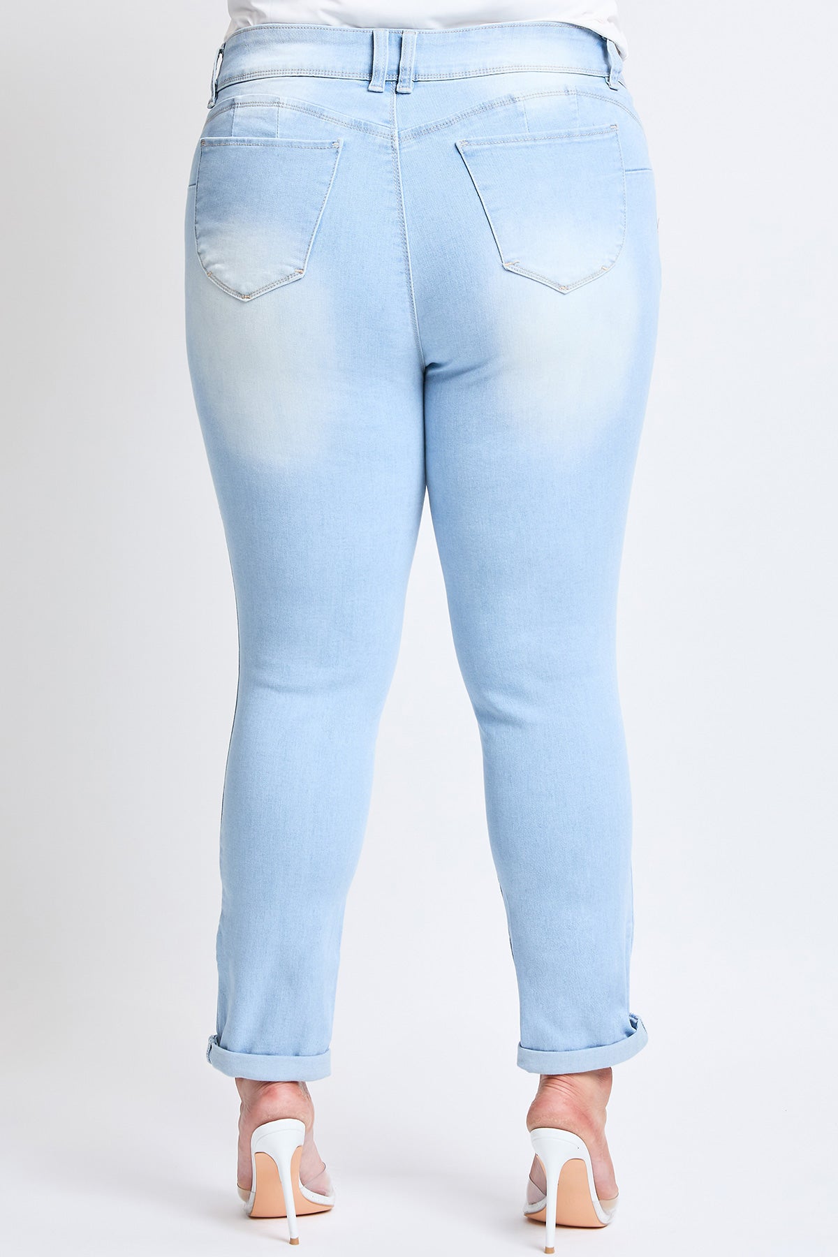 Plus Size Women's WannaBettaButt Cuffed Ankle Jeans-Sale