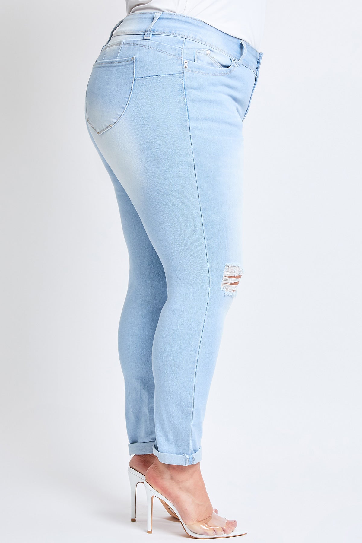 Plus Size Women's WannaBettaButt Cuffed Ankle Jeans-Sale