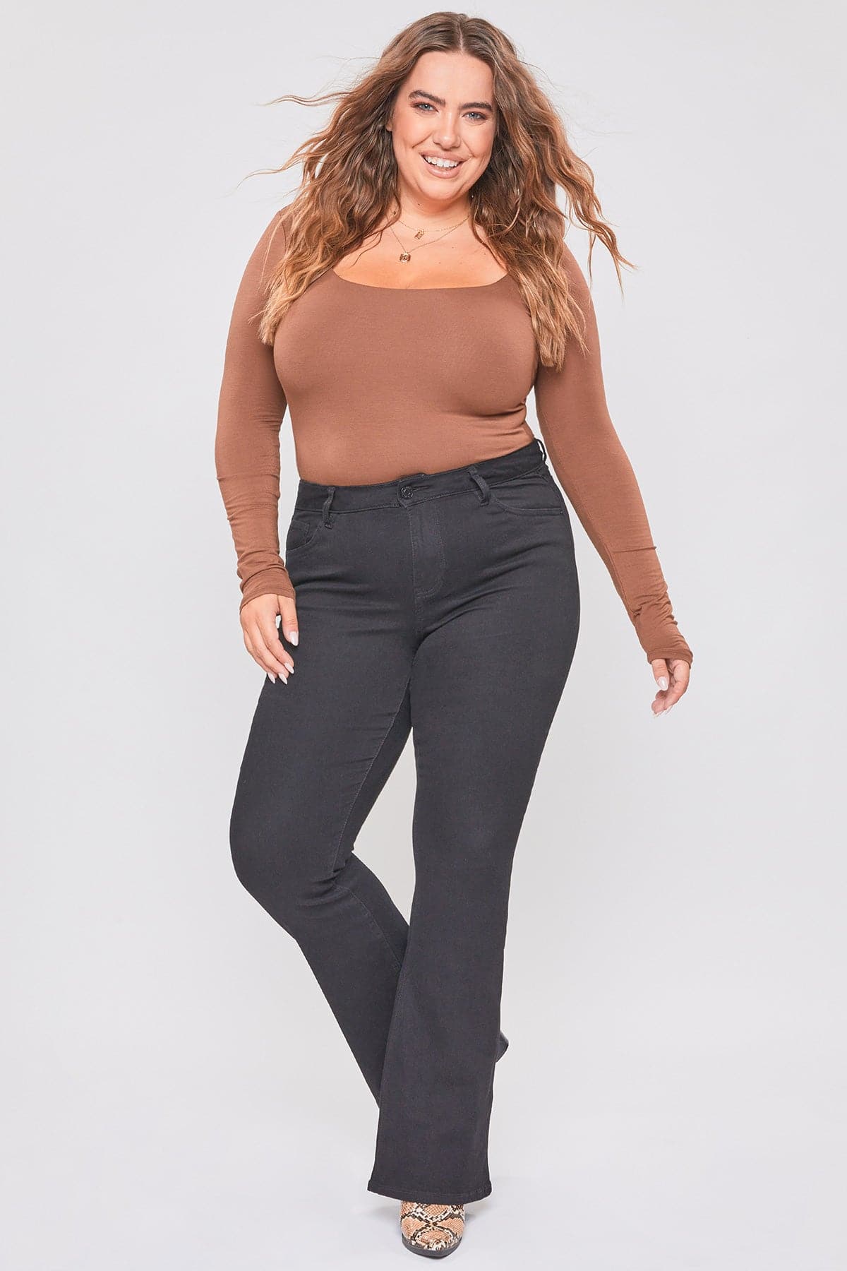 Buy Most Wanted Mid Rise Flare Jeans Plus Size for CAD 102.00