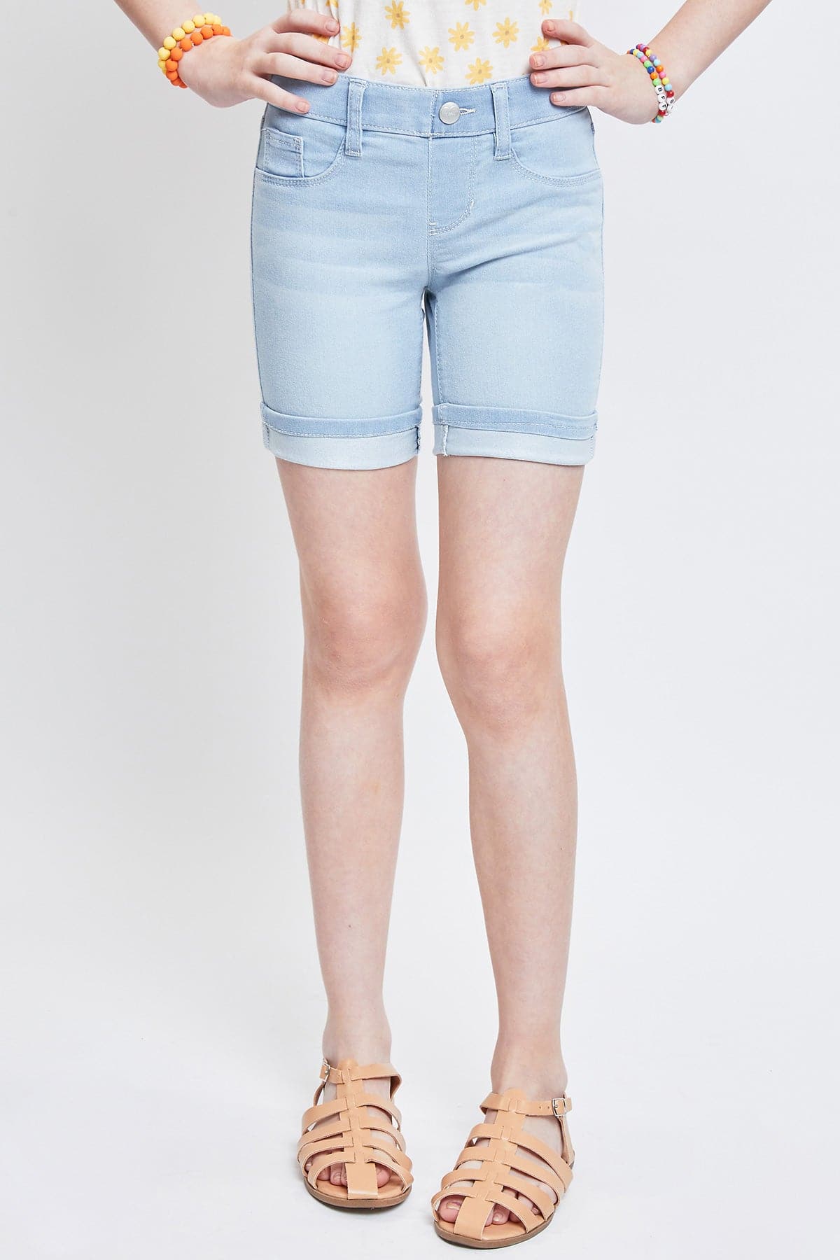 Girls Essential Cuffed Pull On Bermuda Shorts