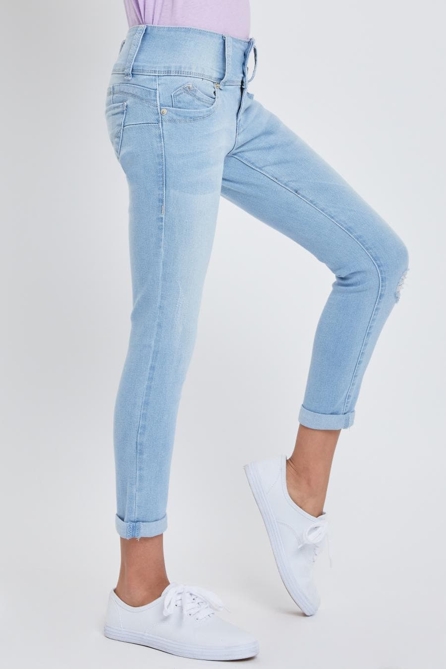 Girls 3 Button Skinny Jeans
