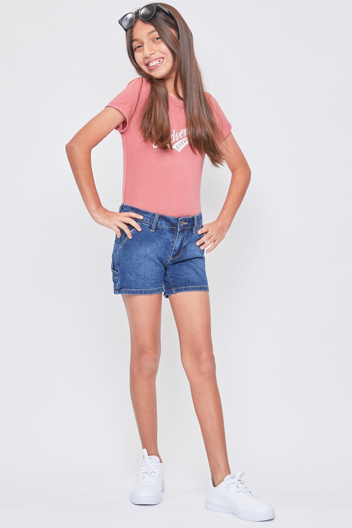 Girls Denim Carpenter Shorts