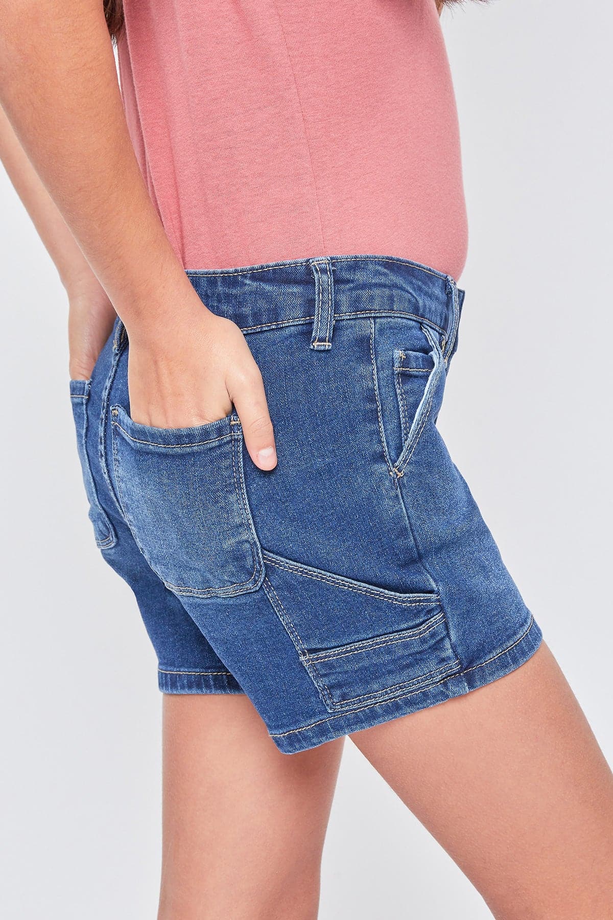 Girls Denim Carpenter Shorts