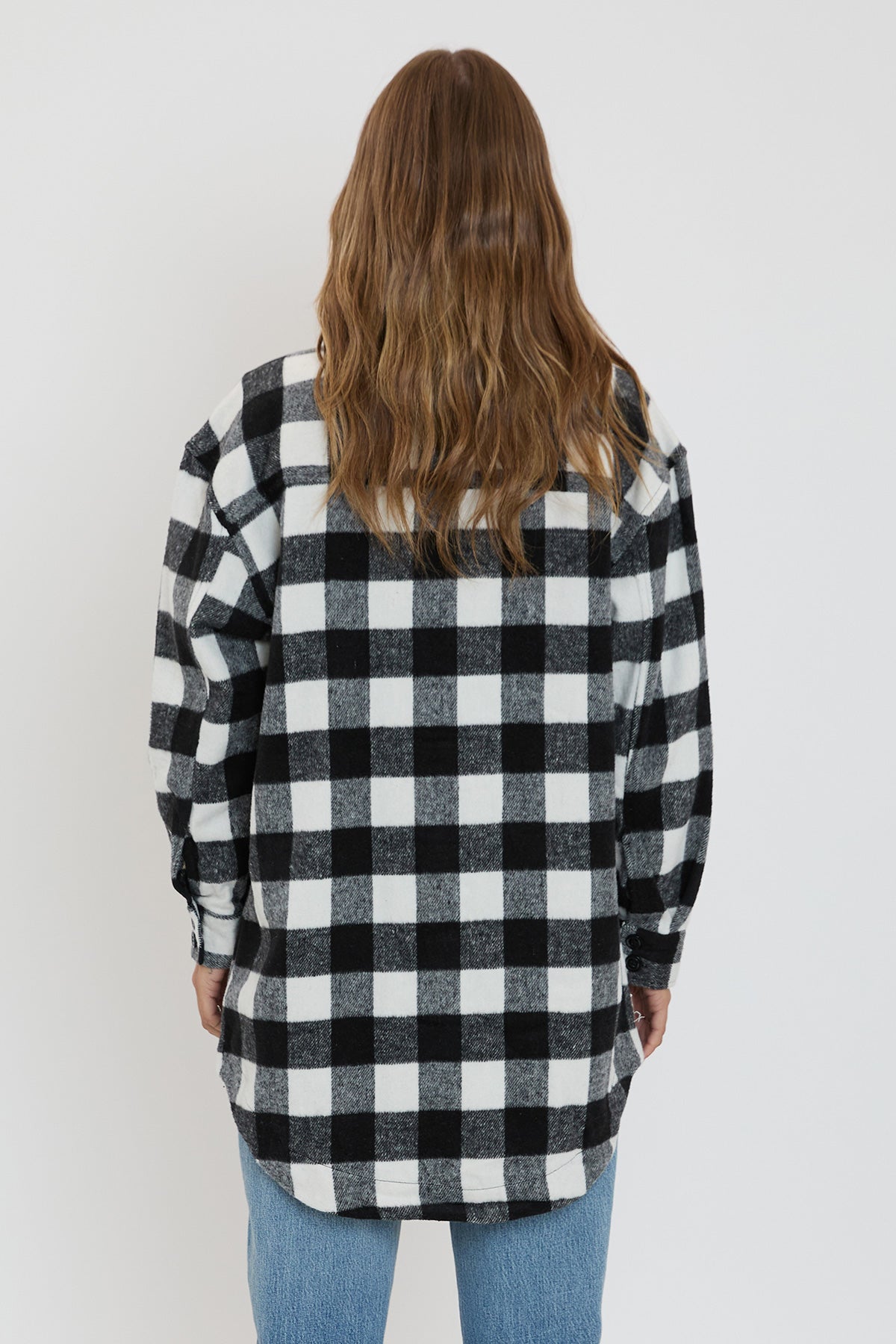Women's Long Sleeve Plaid Oversized Shacket from YMI – YMI JEANS