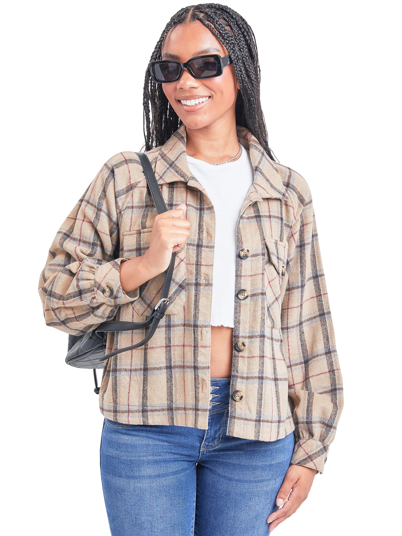 Women's Cropped Boxy Fit Shacket