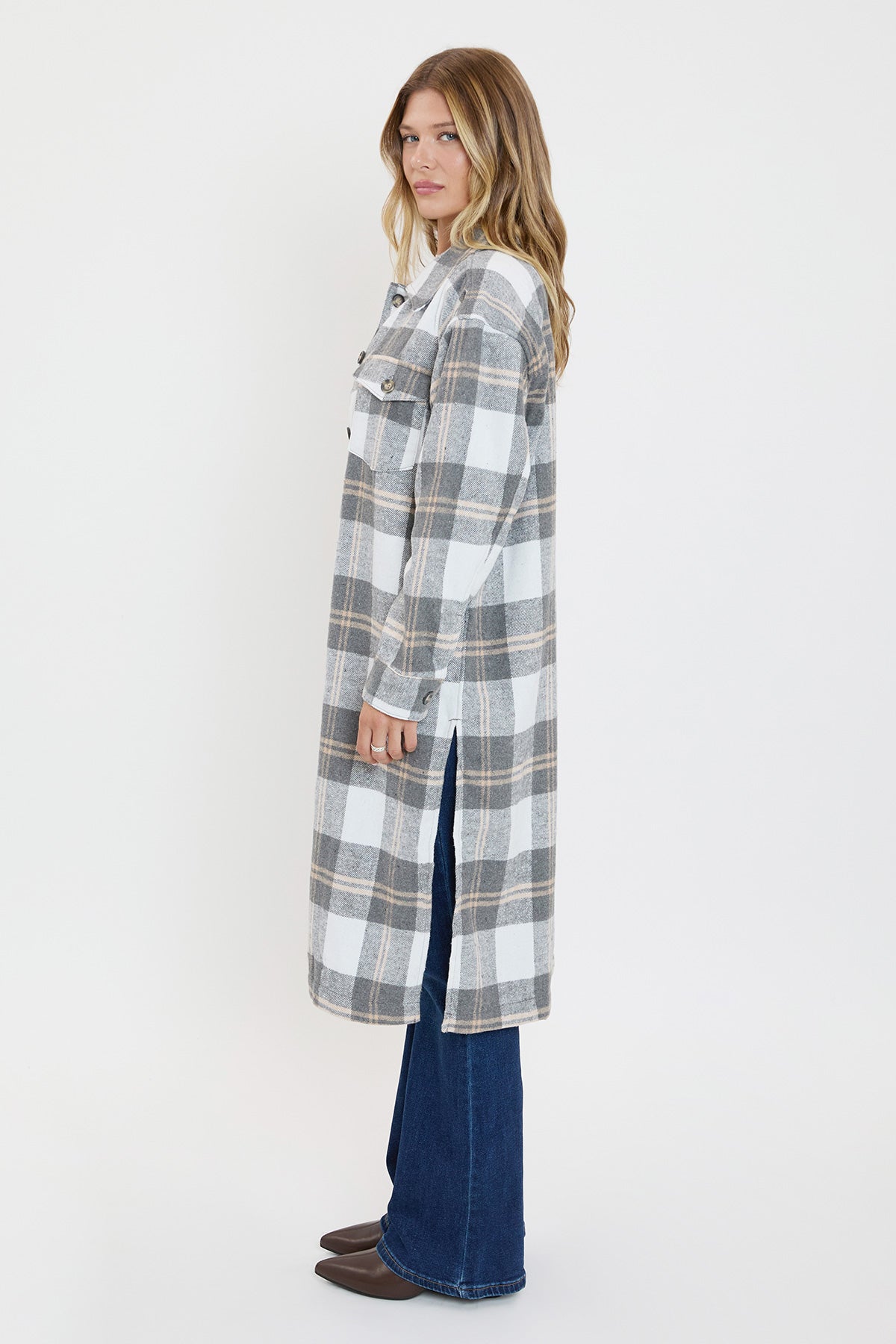 Duster Grey Plaid