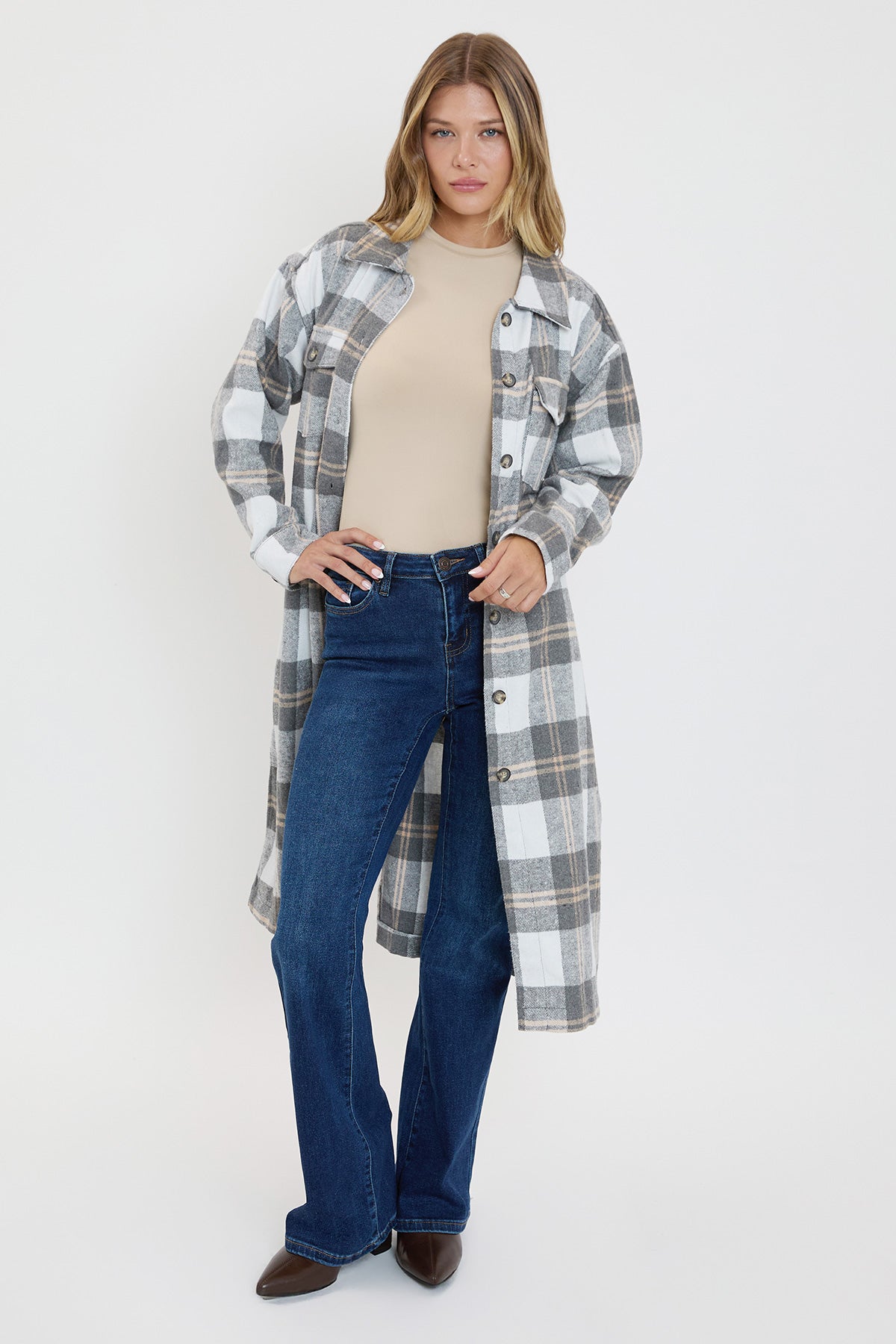 Duster Grey Plaid