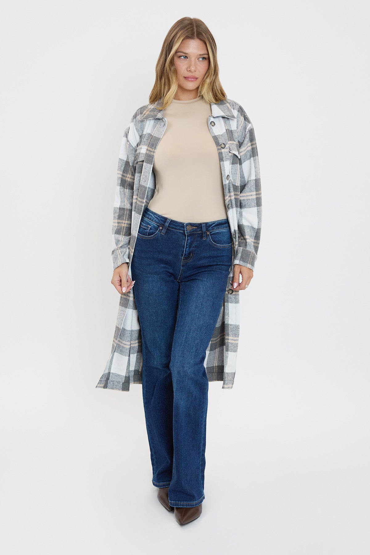 Duster Grey Plaid