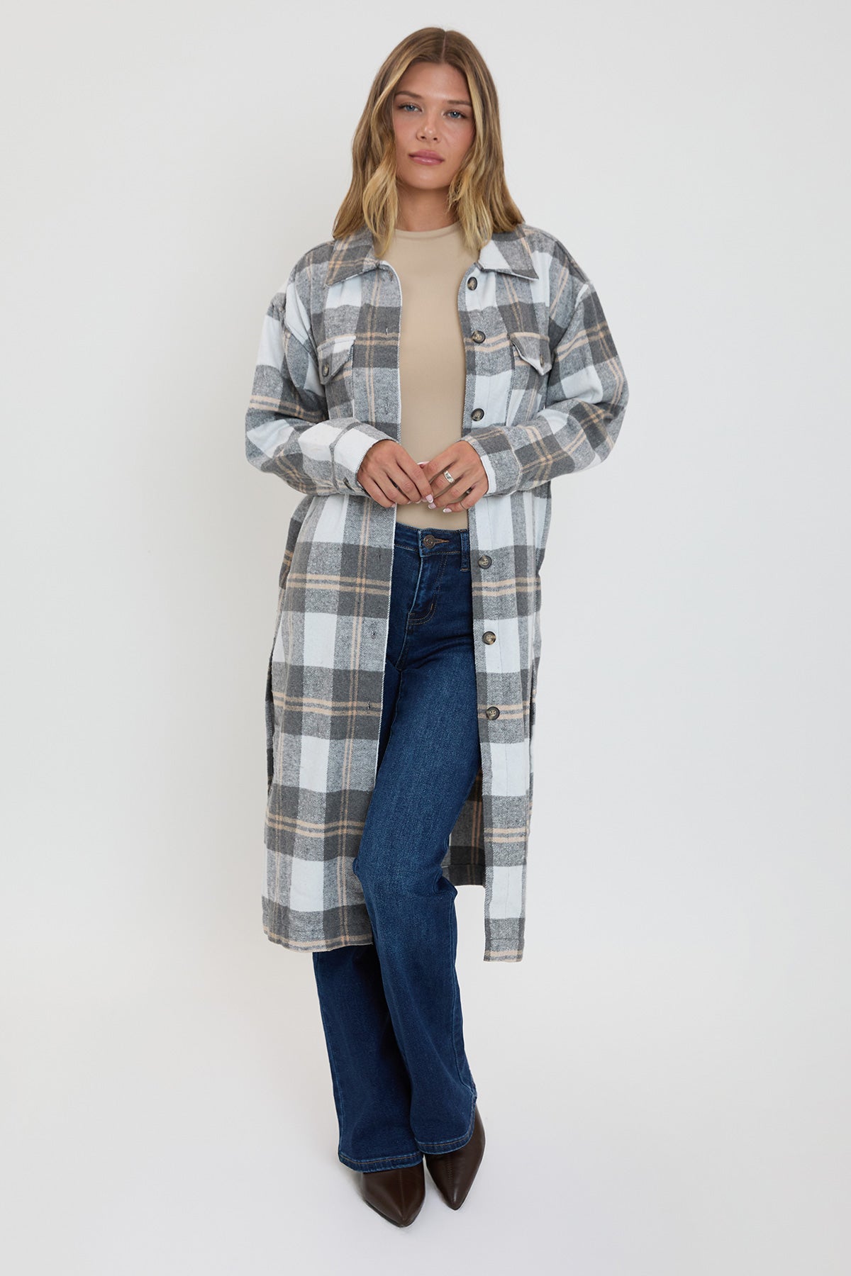 Duster Grey Plaid