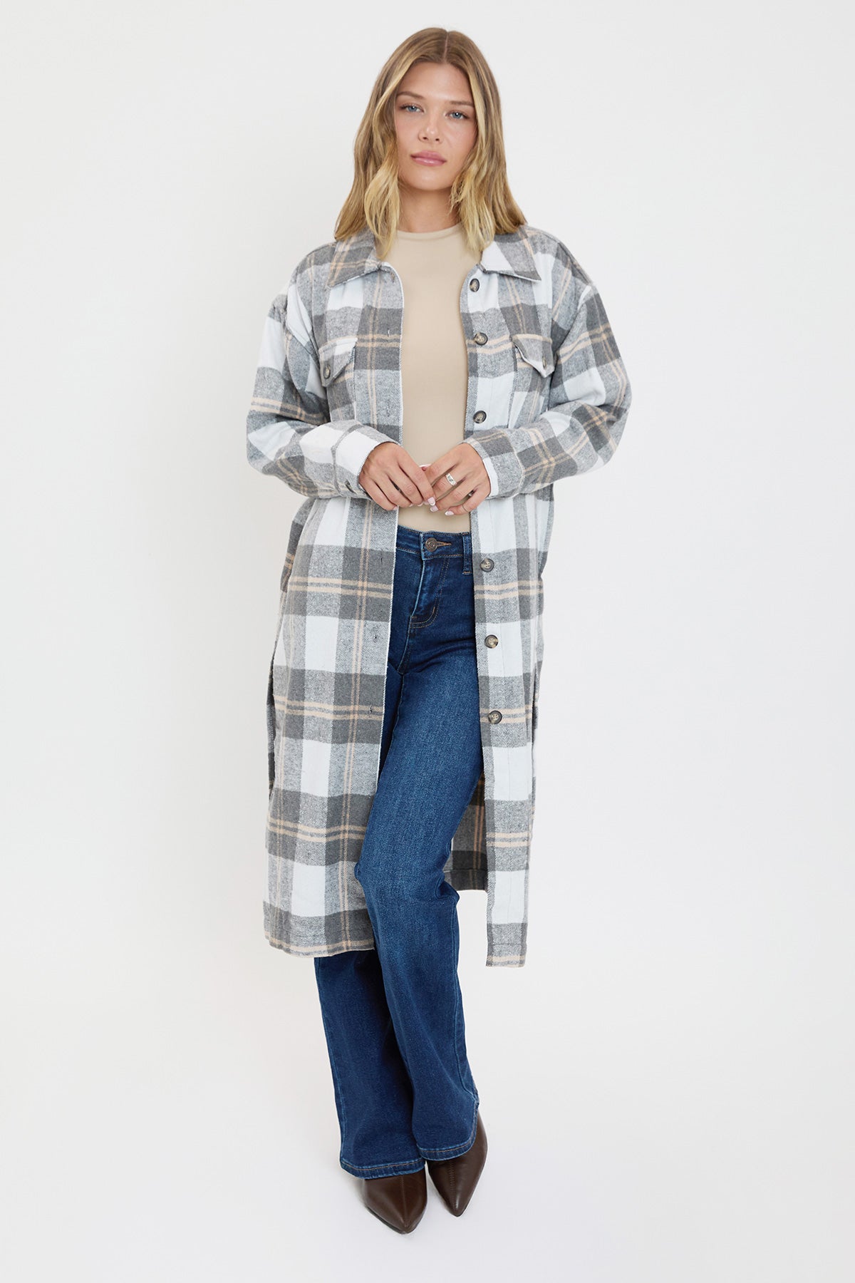Duster Grey Plaid