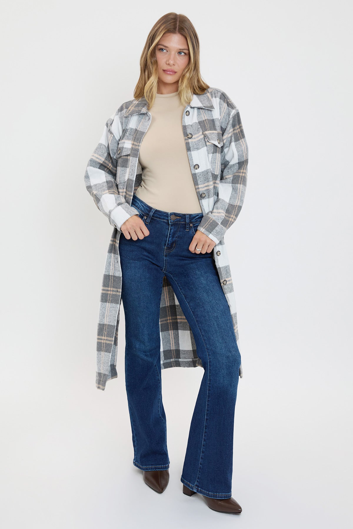 Duster Grey Plaid