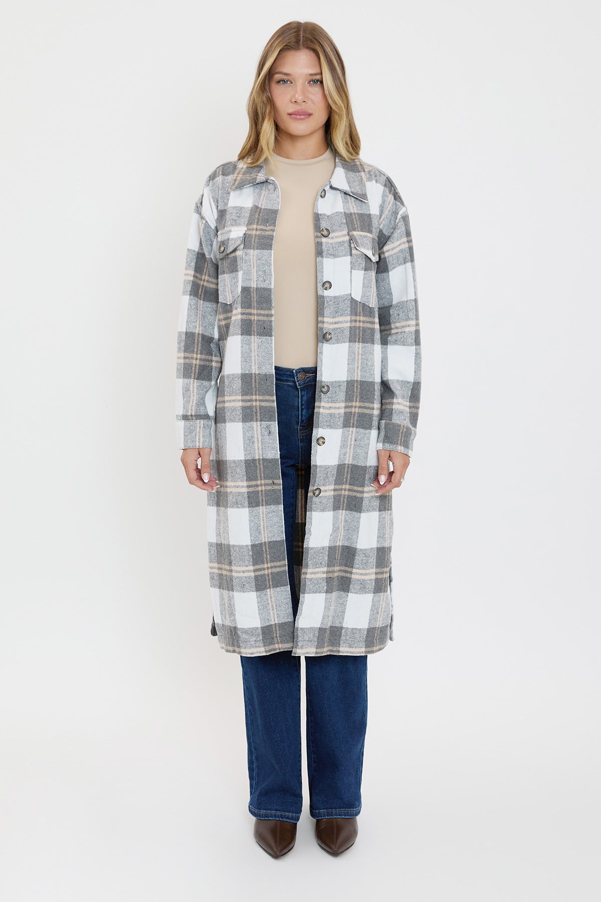 Duster Grey Plaid