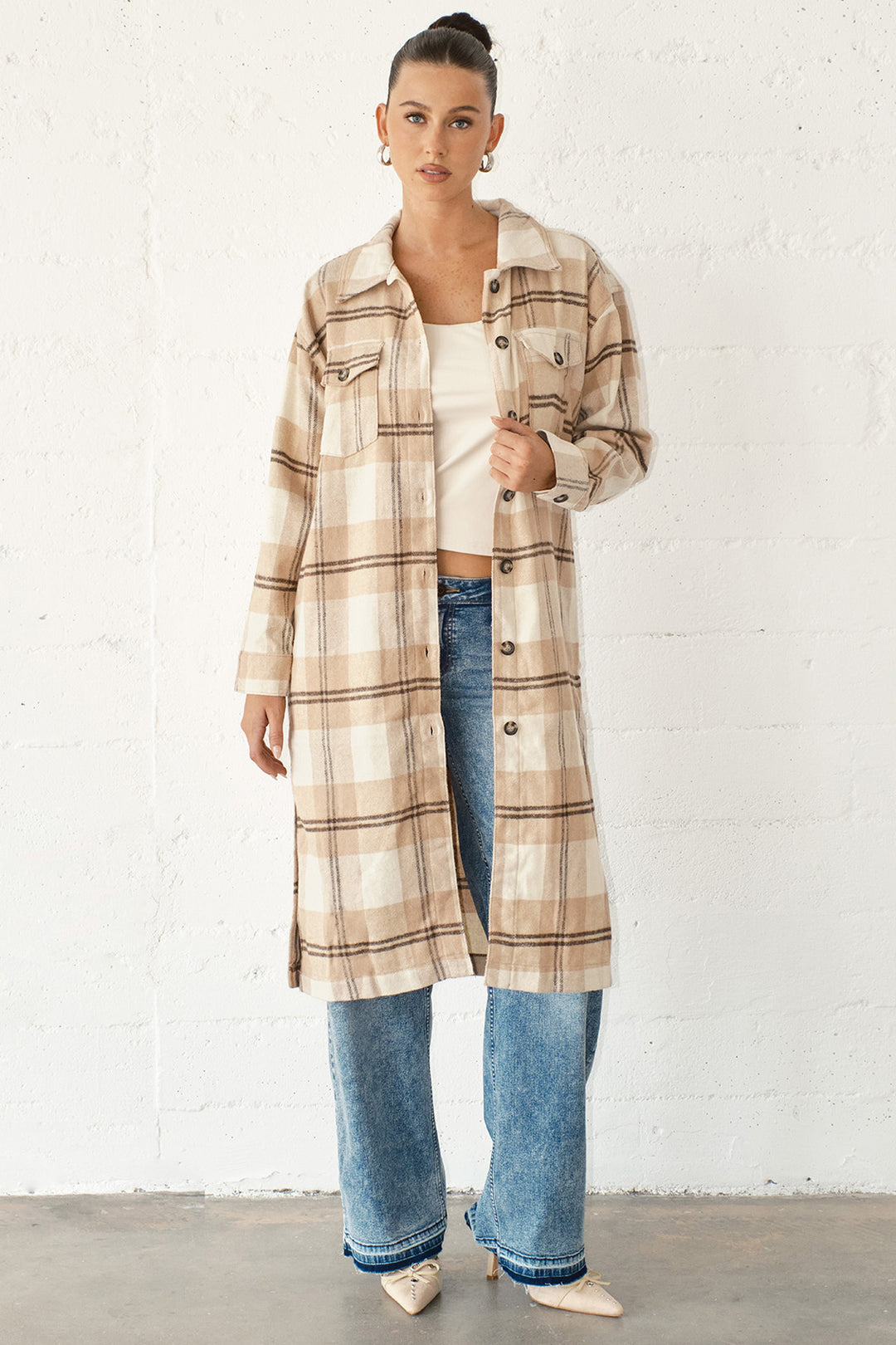 Women's Plaid Shacket Long Duster from YMI – YMI JEANS