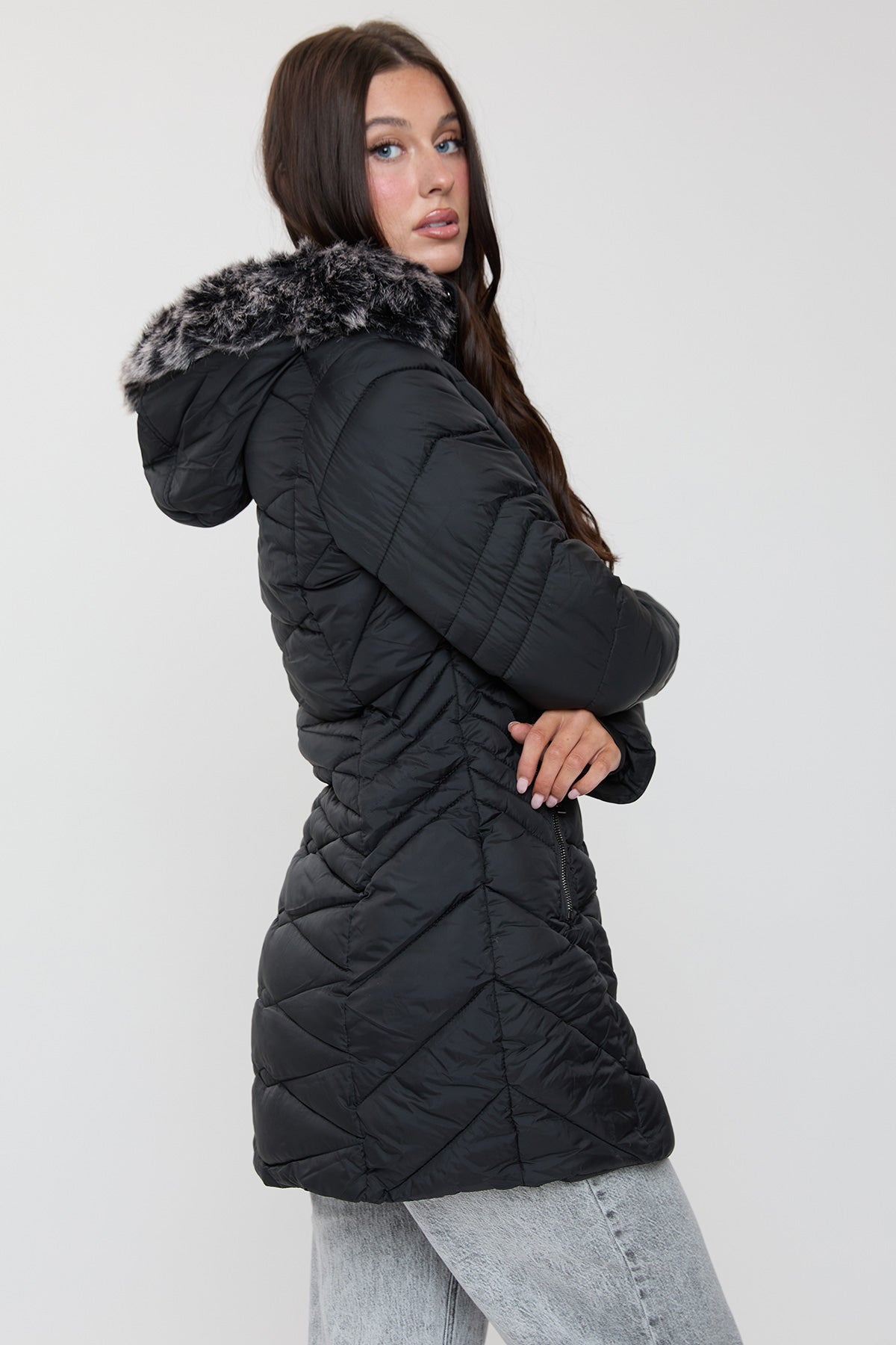 Women's Long Quilted Puffer Jacket