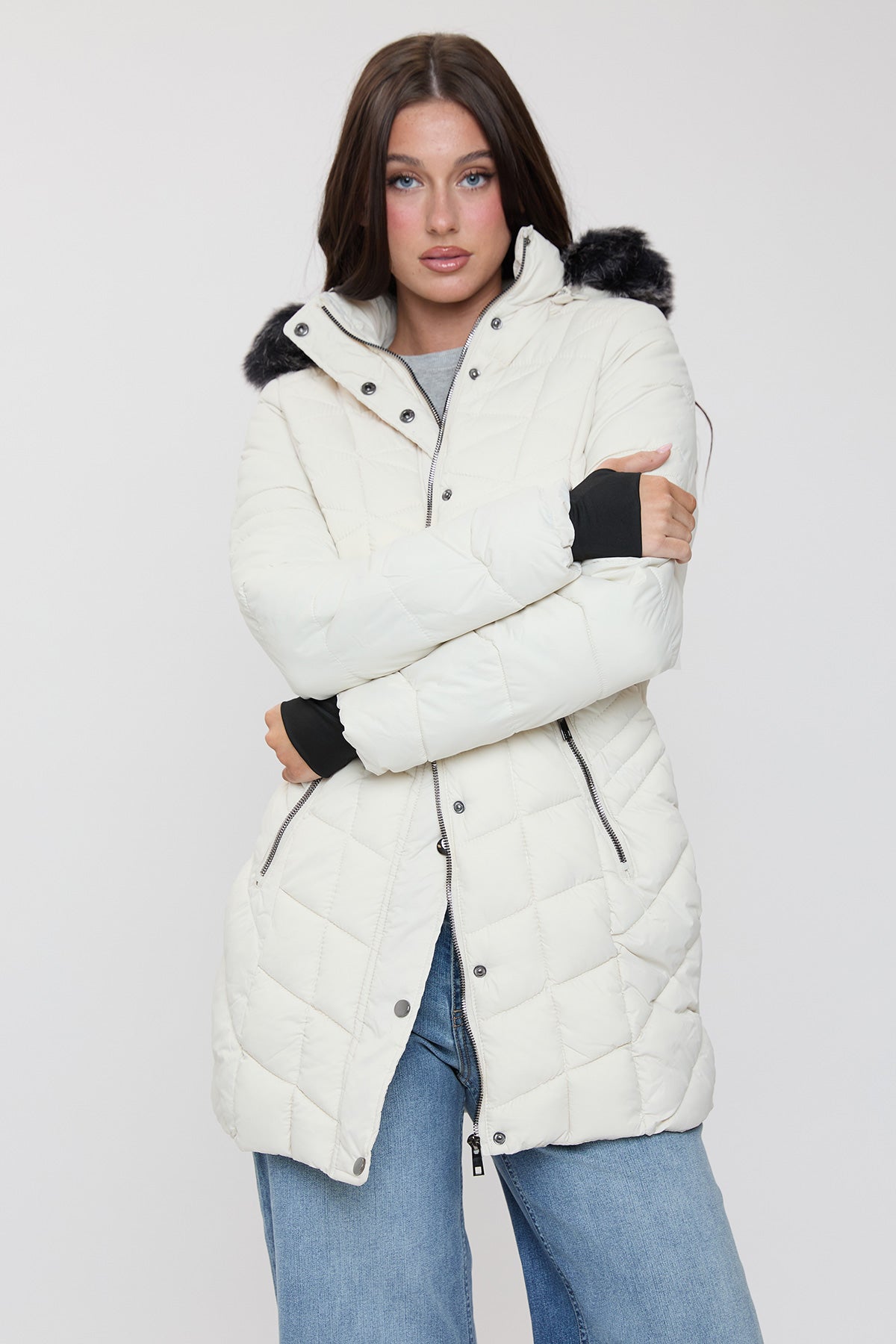 Women's Long Quilted Puffer Jacket