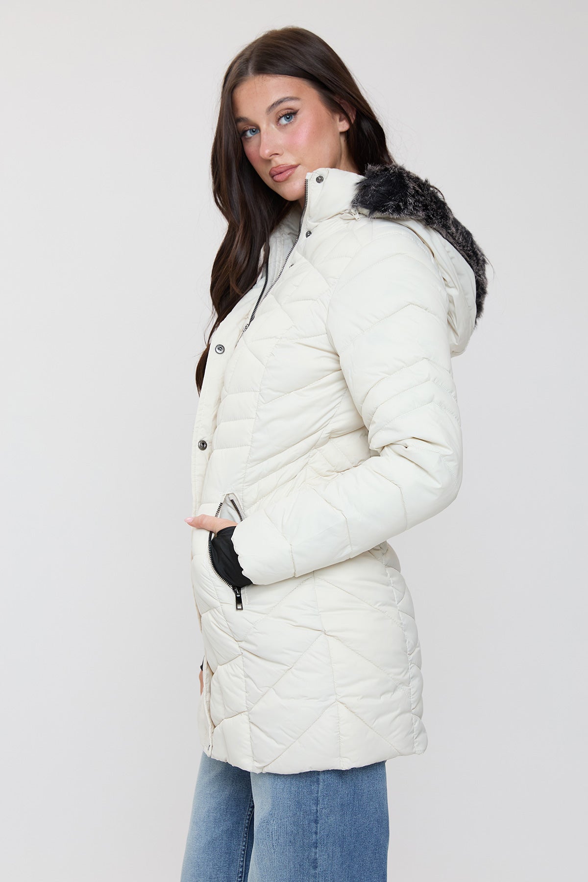 Women's Long Quilted Puffer Jacket