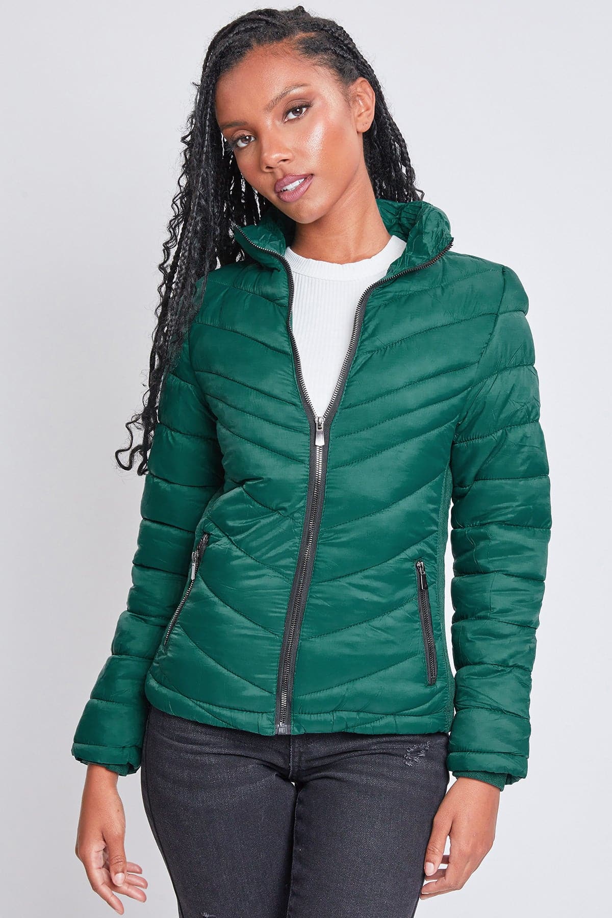 Women's Winter Puffer Jacket with Detachable Fur Hoodie