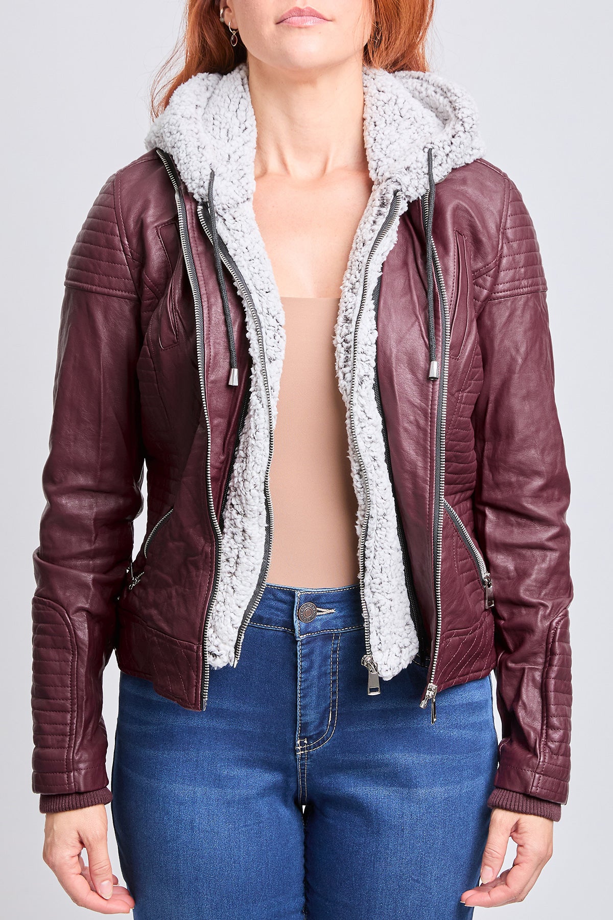 Women's Mabel Faux Leather Double Layer Jacket