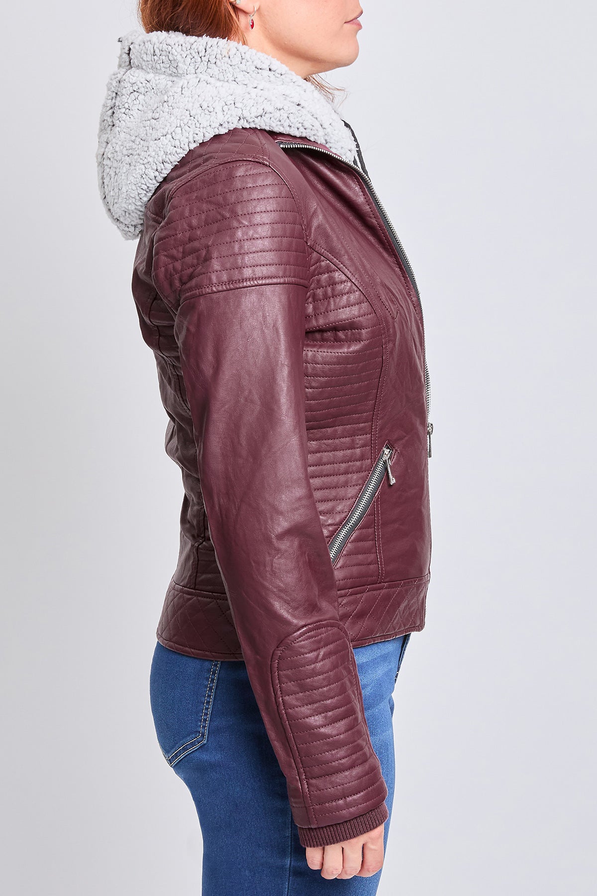 Women's Mabel Faux Leather Double Layer Jacket