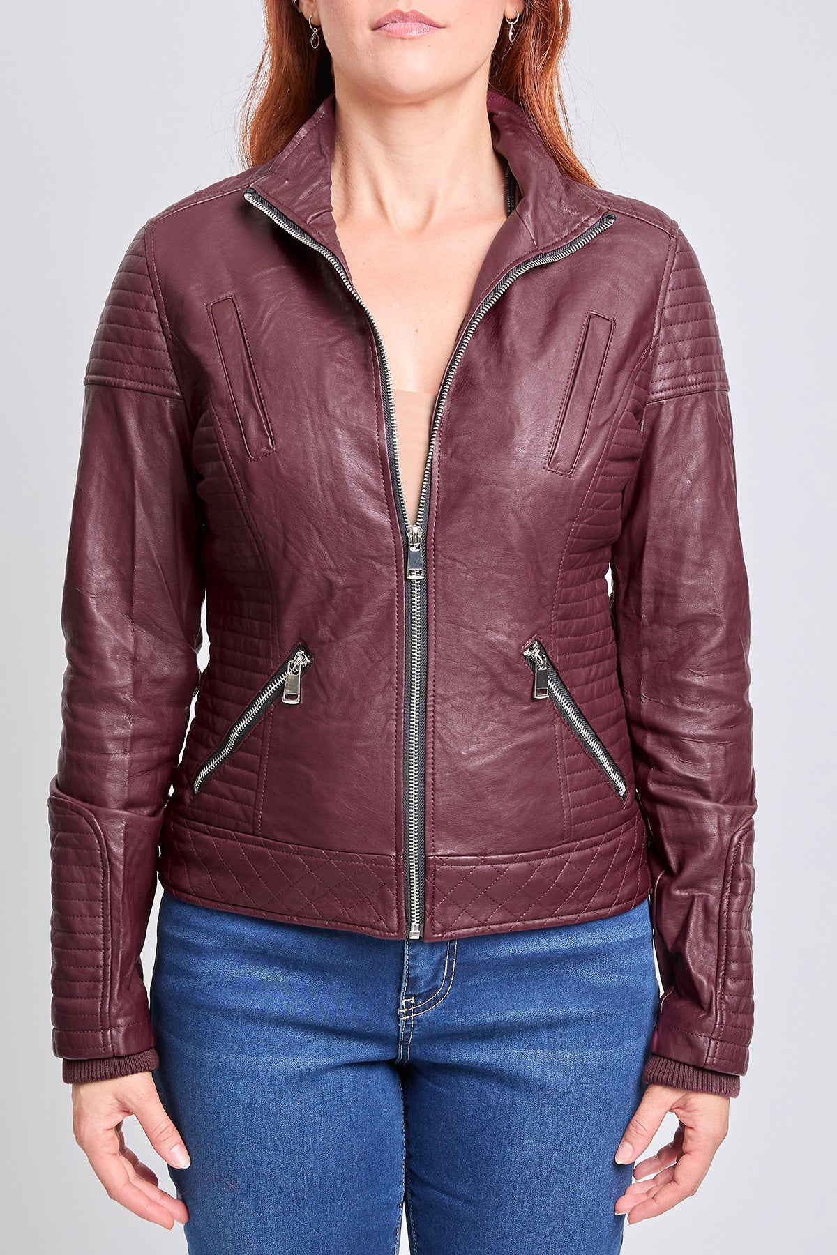 Women's Mabel Faux Leather Double Layer Jacket