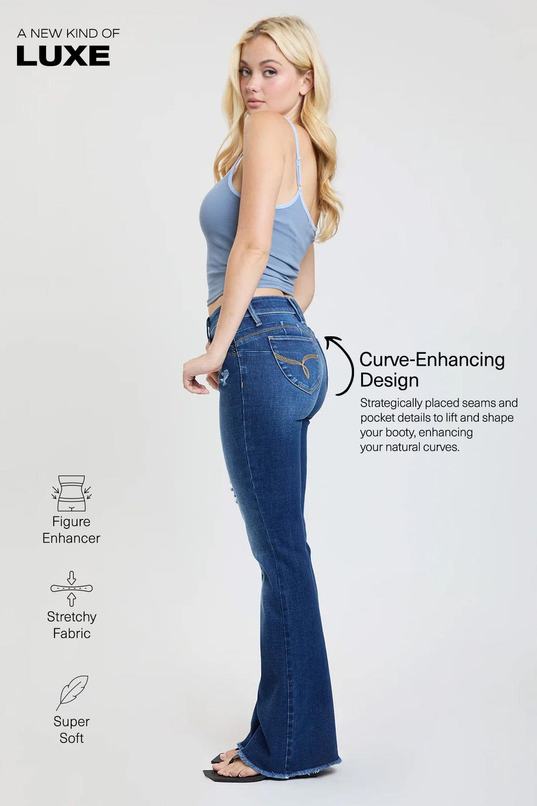 Women's Luxe High Rise WannaBettaButt Flare Jeans from YMI – YMI JEANS