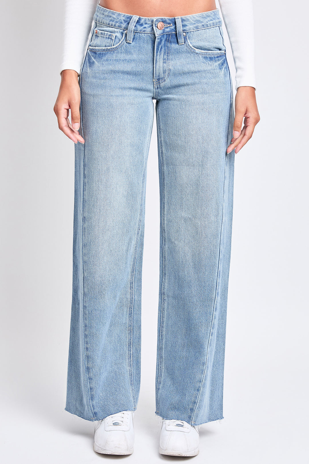 Women's Mid Rise Rigid Detailed Wide Leg Jeans from YMI – YMI JEANS Women's Mid Rise Rigid Detailed Wide Leg Jeans from YMI – YMI JEANS