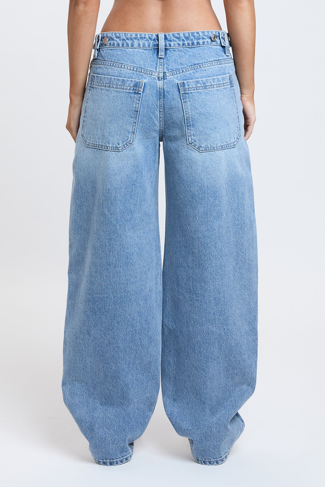 Women's Moto Relaxed Rise Baggy Barrel Jeans with Seam Detail from