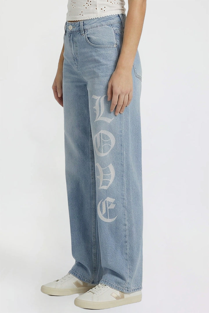 Women's Relaxed Super Wide Love Print Jeans from YMI – YMI JEANS