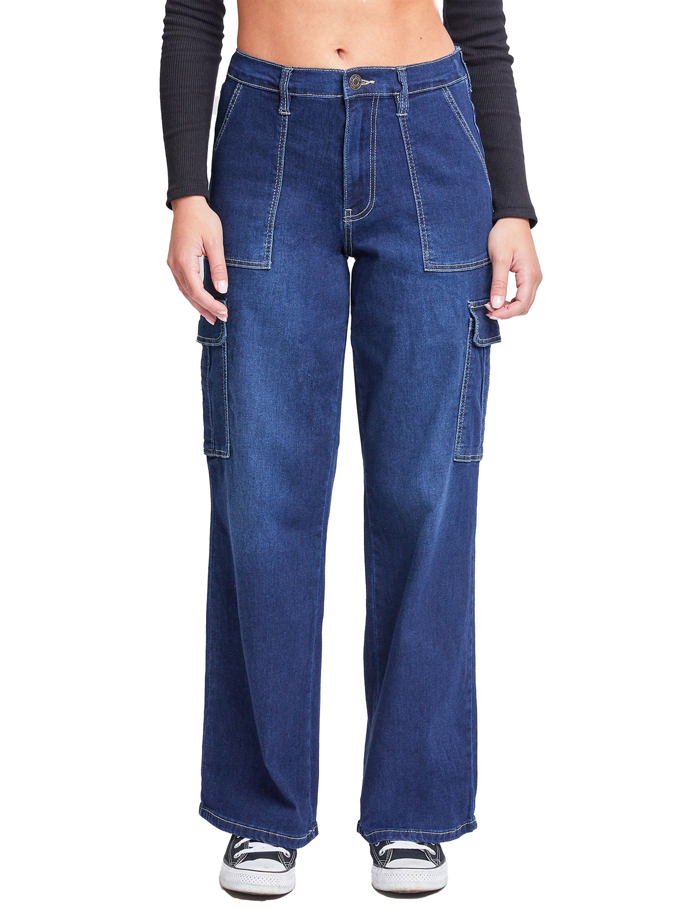 Women´s Elastic Waist Straight Leg Cargo Jean