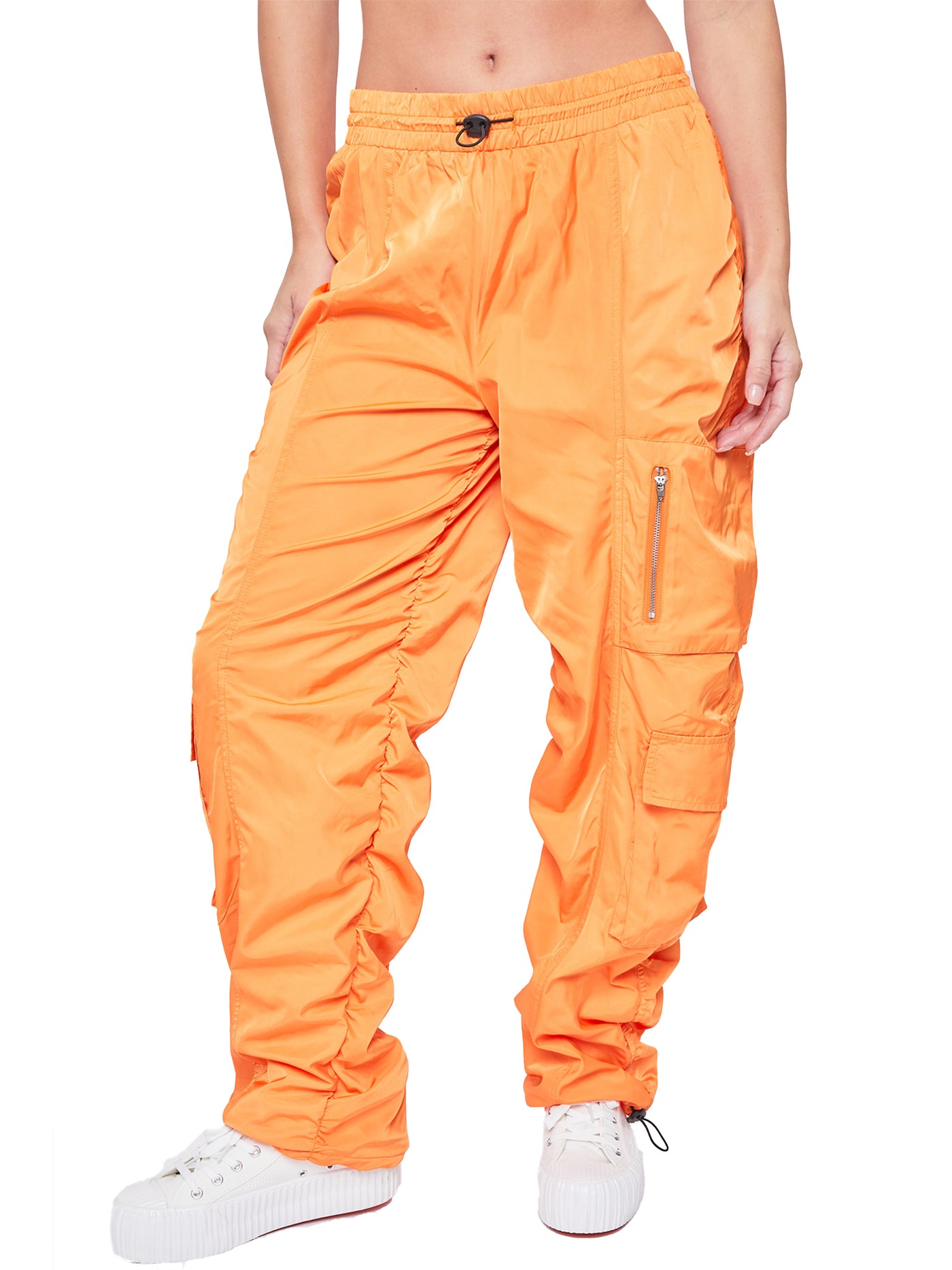 Women's  Rouched Nylon Cargo Joggers