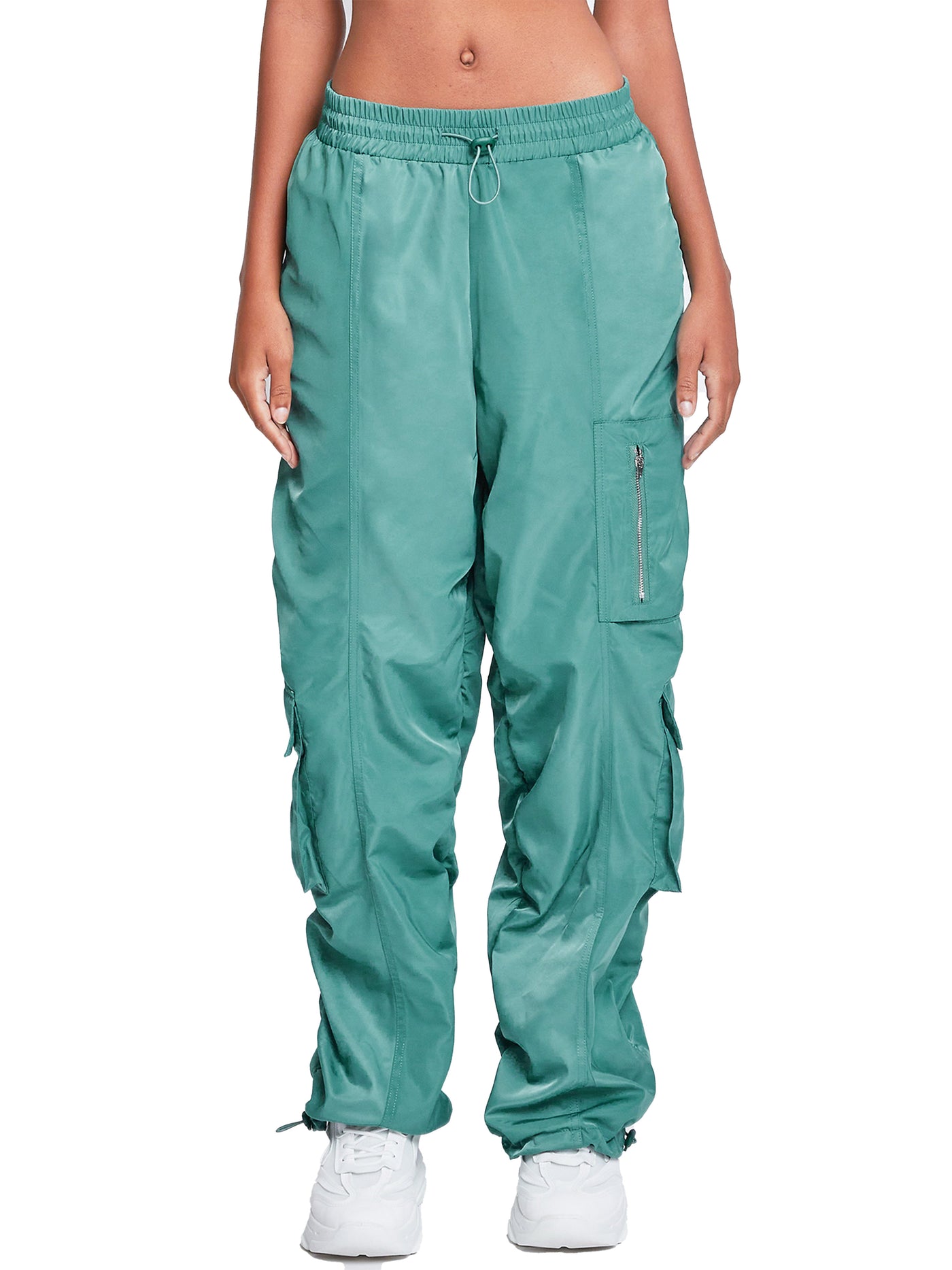 Women's  Rouched Nylon Cargo Joggers