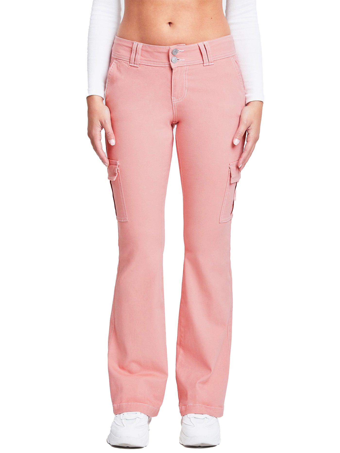 Women's 2 Button Low Rise Cargo Flare Pants