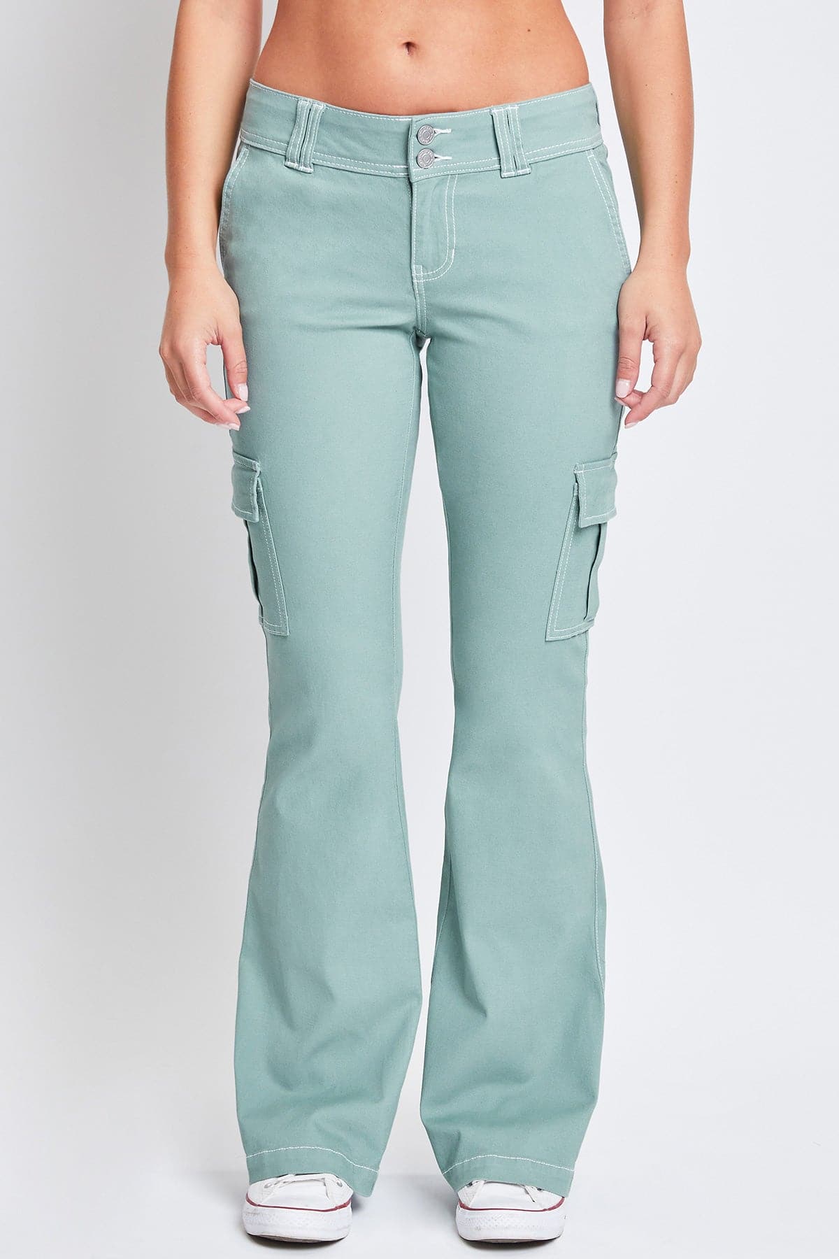Women's 2 Button Low Rise Cargo Flare Pants from YMI – YMI JEANS