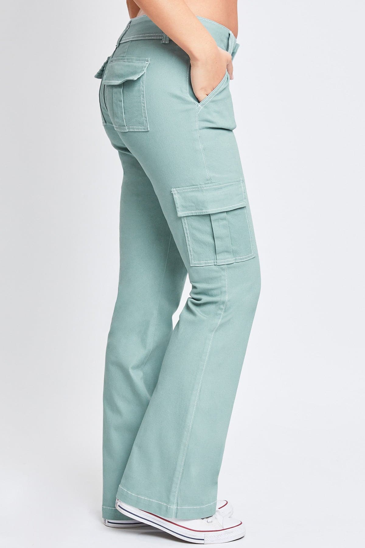 Women's 2 Button Low Rise Cargo Flare Pants