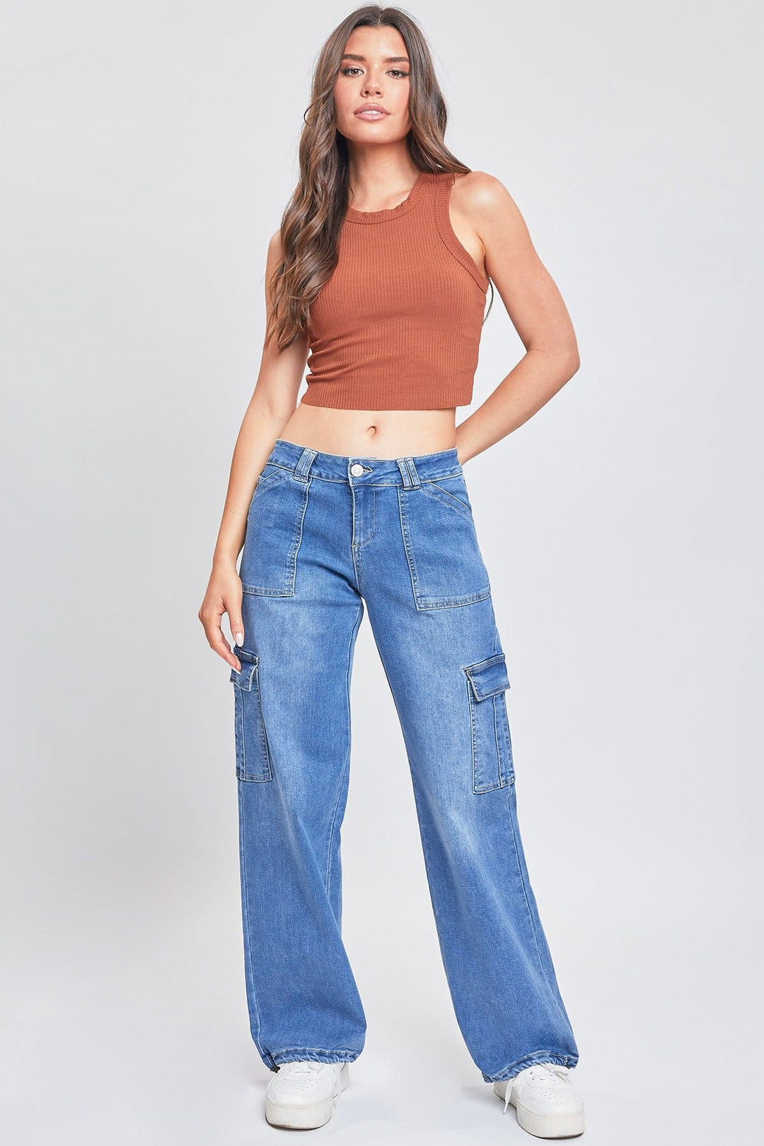 Women's Cargo Jeans with Bungee Hem from YMI – YMI JEANS