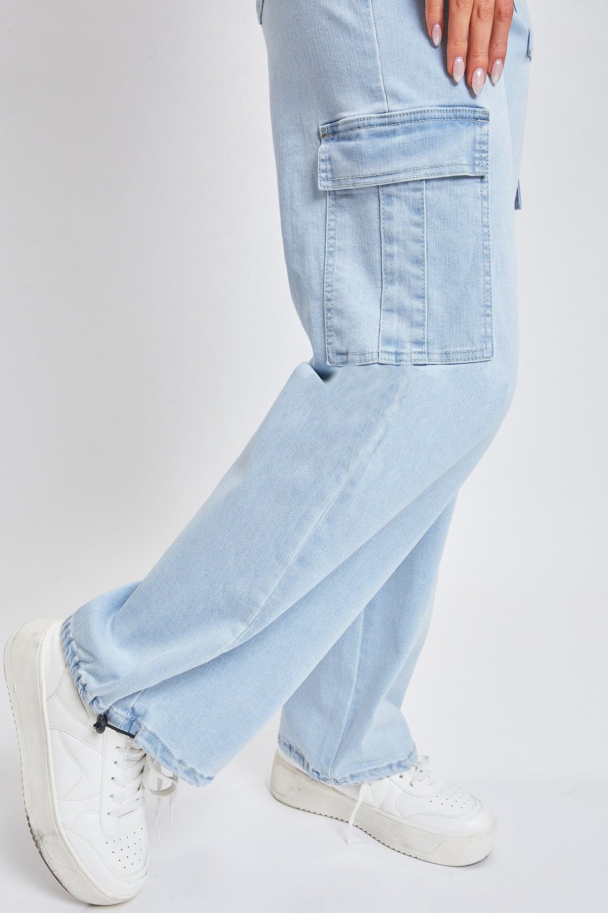 Women's Cargo Jeans with Bungee Hem
