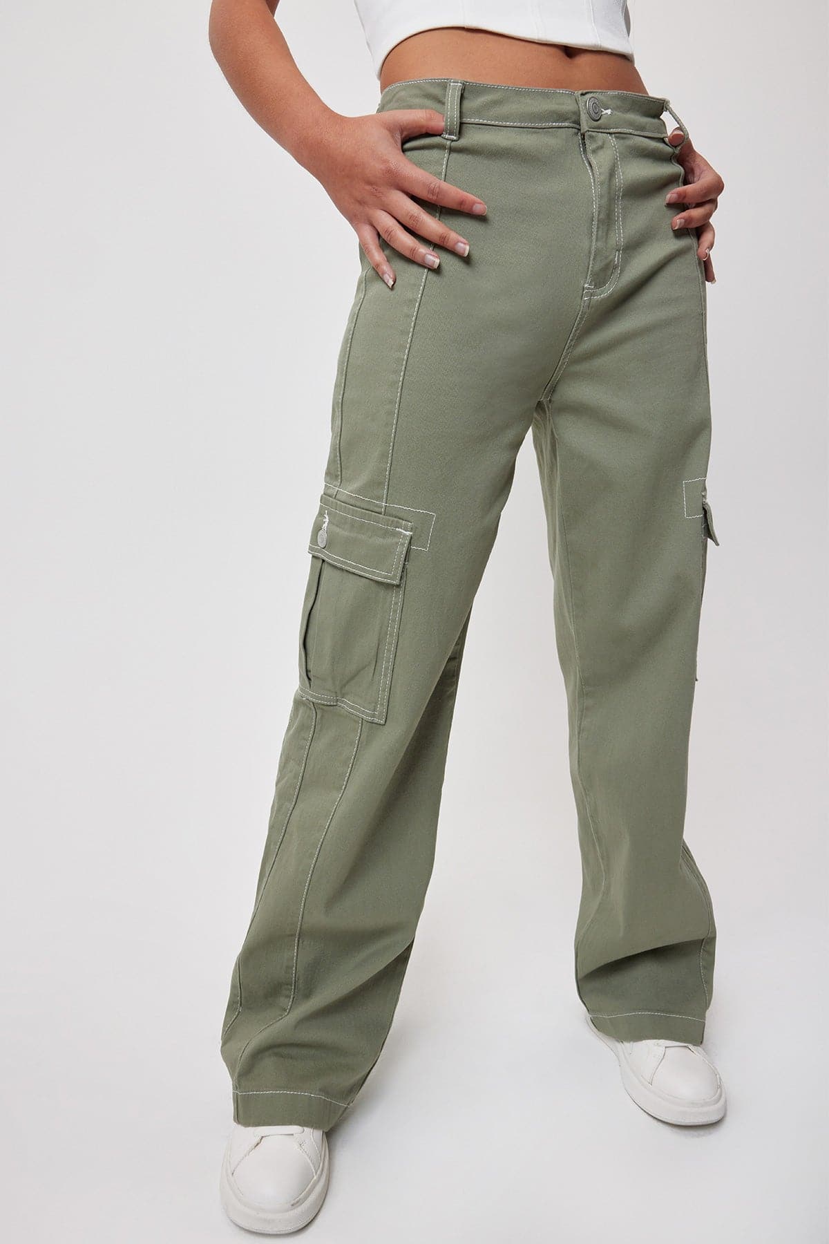 Women's Cargo Pants With Front Seam