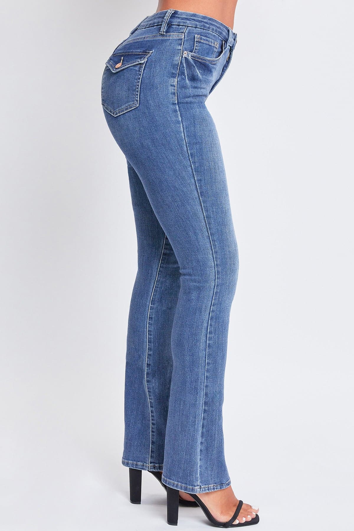 YMI Jeans 12 Royalty Boot Thick Stitch Flap Pocket Women Denim Wash Rise  Stretch 