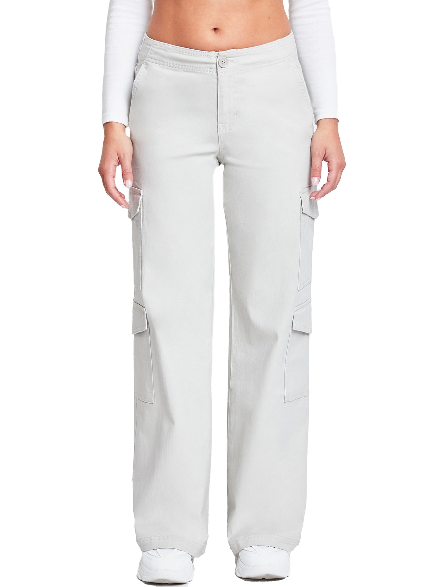 Women's High Rise Double Pocket Wide Leg Cargo Pants