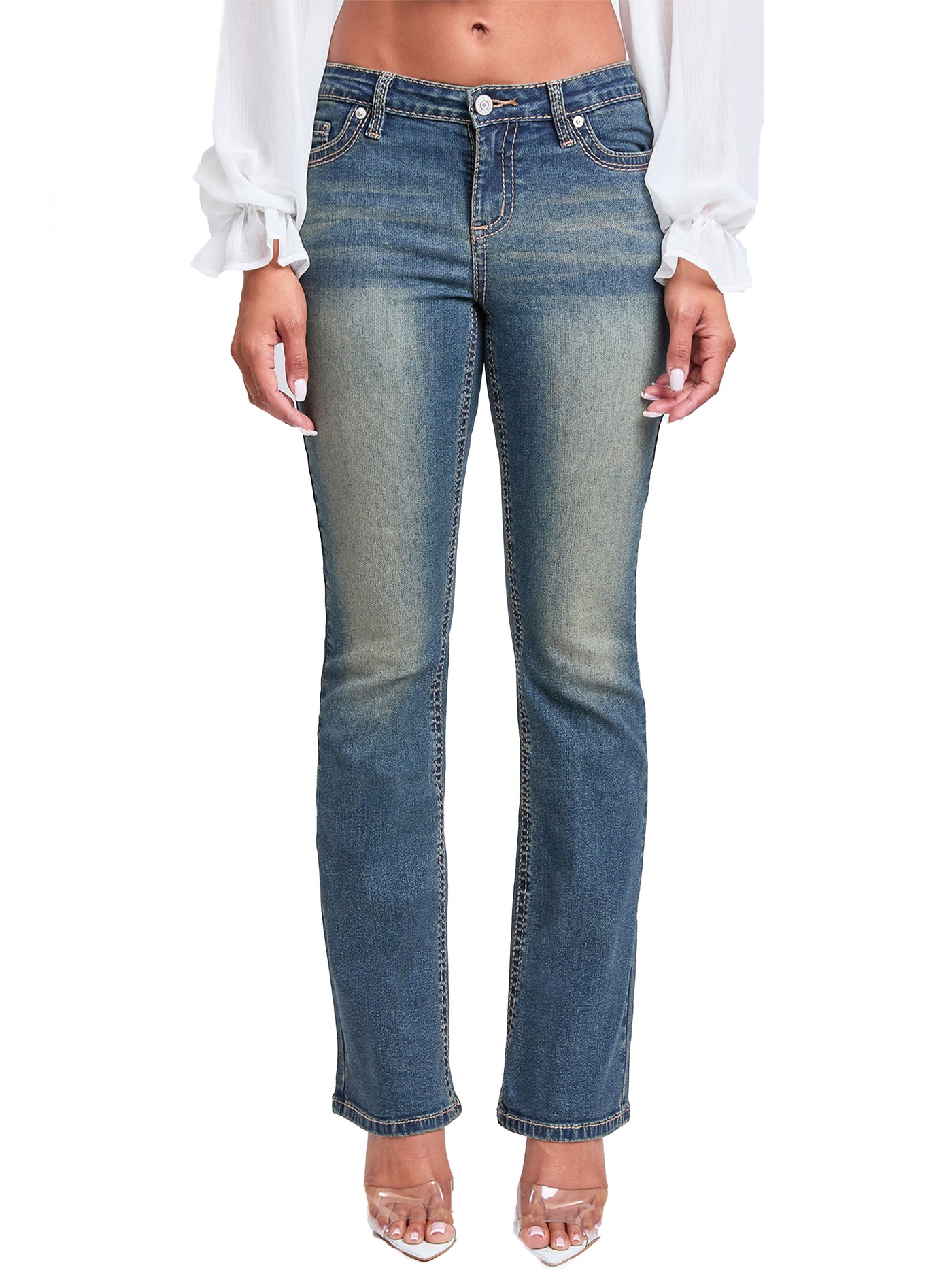 Women’s Premium Heavy Stitch Mid-Rise Bootcut Jeans