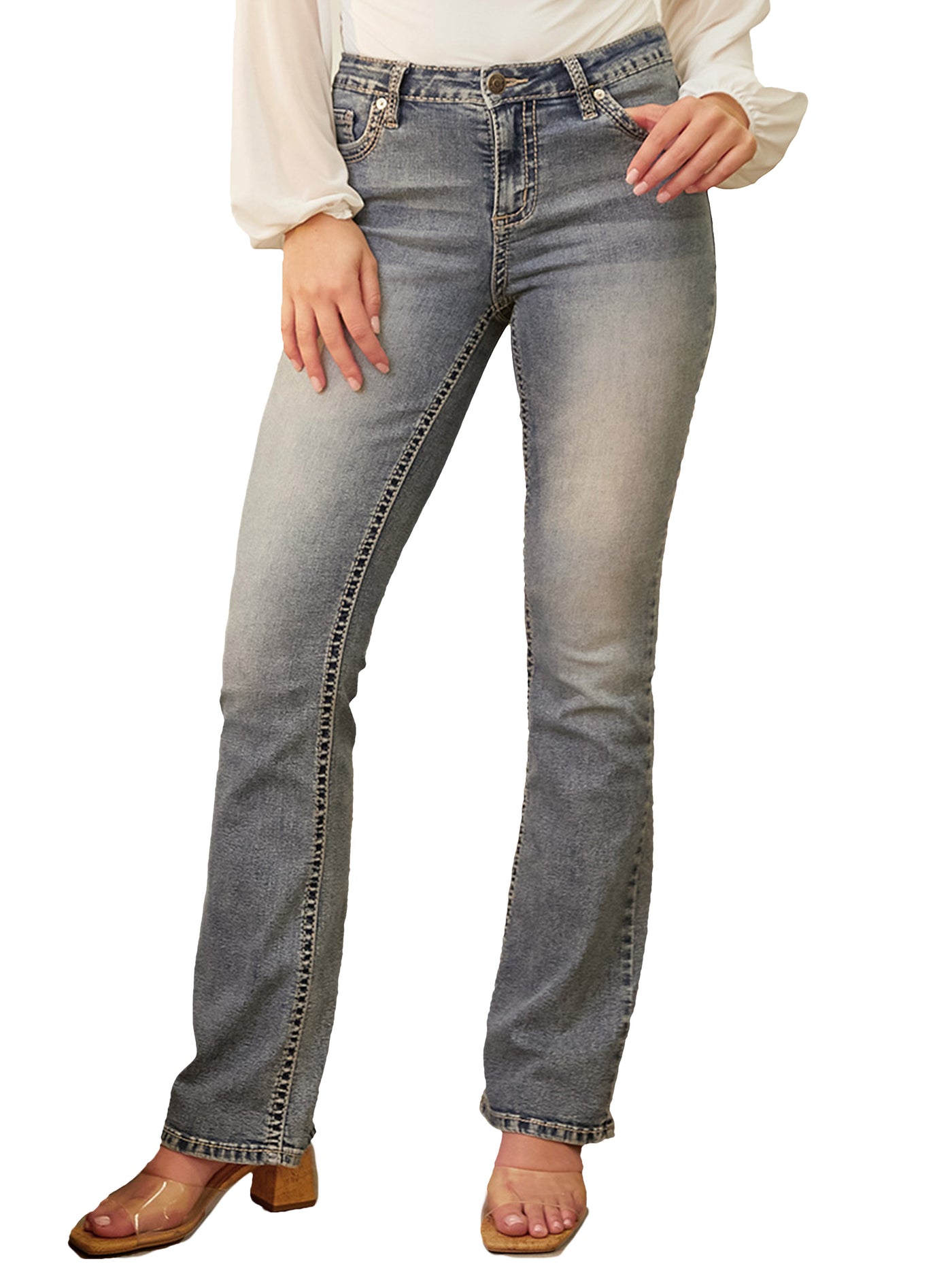 Women’s Premium Heavy Stitch Mid-Rise Bootcut Jeans